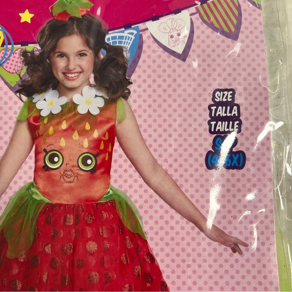 Shopkins Strawberry Kiss costume Dress NEW S 4-6X Halloween dress up